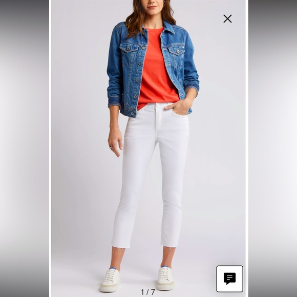 Wit & Wisdom ‘Ab'Solution Raw Hem High Waist Crop Slim Jeans. - Picture 2 of 15